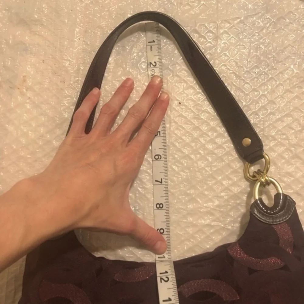Coach purple chain link kirsten hobo bag